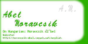 abel moravcsik business card